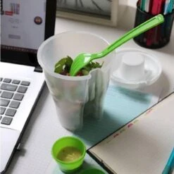 ML Salad To Go Beker Met Vork -Buiten Kamperen 61895 ml salad to go beker met vork