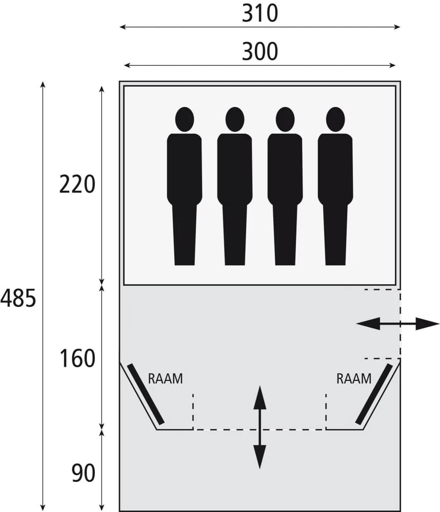 DWS Key Largo 300 - 4 Persoons Tent Groen 4 DWS Key Largo 300 - 4 Persoons Tent Groen - Afbeelding 2