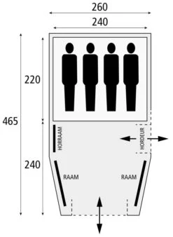 Safarica Blackhawk 260 - 4 Persoons Tent Grijs -Buiten Kamperen 74802 safarica blackhawk 260 4 persoons tent