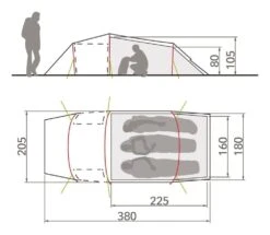Vaude Arco XT 3P / 3 Persoons Tent Rood -Buiten Kamperen 78543 vaude arco xt 3p 3 persoons tent