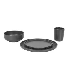 Bo-Camp Patom 16-delige Serviesset Donkergrijs -Buiten Kamperen 79361 bo camp bc ind serviesset patom 16 dlg antraciet