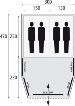 Bardani AirWave 300 - 4 Persoons Opblaastent Grijs -Buiten Kamperen 80340 bardani airwave 300 4 persoons opblaastent