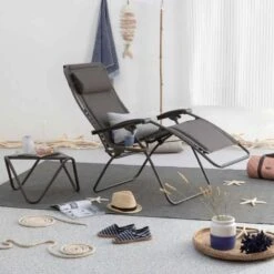 Lafuma RSX Clip Polykatoen Relaxstoel Grijs -Buiten Kamperen 81191 lafuma rsx clip polykatoen relaxstoel