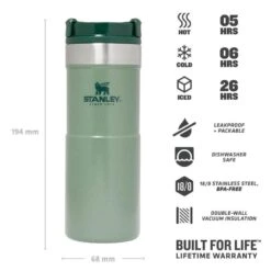 Stanley The NeverLeak Travel Mug 0,35 L Groen -Buiten Kamperen 82025 stanley the neverleak travel mug 035 l