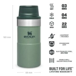 Stanley The Trigger-Action Travel Mug 0,25L Groen -Buiten Kamperen 82036 stanley the trigger action travel mug 025l
