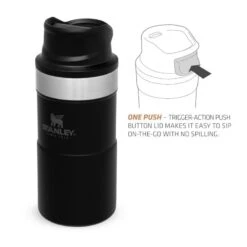 Stanley The Trigger-Action Travel Mug 0,25L Zwart -Buiten Kamperen 82040 stanley the trigger action travel mug 025l