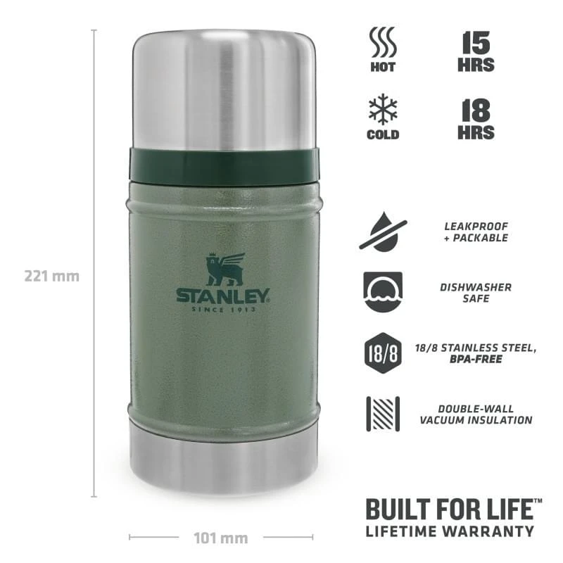 Stanley The Legendary Classic Food Jar 0,7L Groen 5 Stanley The Legendary Classic Food Jar 0,7L Groen - Afbeelding 3