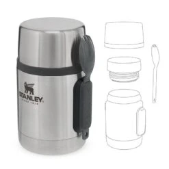 Stanley The Stainless Steel All-in-One Food Jar 0,53L + Spork -Buiten Kamperen 82187 stanley the stainless steel all in one food jar 053l spork