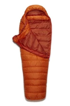 RAB Ascent 300 Long Mummy Slaapzak Dons Oranje -Buiten Kamperen 83856 rab ascent 300 long mummy slaapzak dons