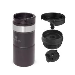 Stanley The NeverLeak Travel Mug 0.25L Zwart -Buiten Kamperen 94410 stanley the neverleak travel mug 025l zwart