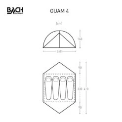 Bach Guam 4 / 4 Persoons Tent Donkergroen -Buiten Kamperen 96060 bach guam 4 willow bough green