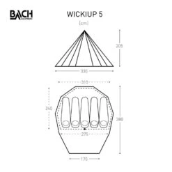 Bach Wickiup 5 / 5 Persoons Tent Donkergroen -Buiten Kamperen 96107 bach wickiup 5 5 persoons tent