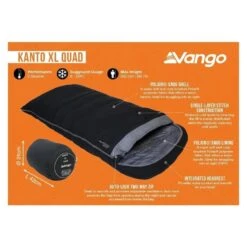 Vango Kanto XL Quad Deken Slaapzak Synthetisch Zwart 10 Vango Kanto XL Quad Deken Slaapzak Synthetisch Zwart -Buiten Kamperen 96988 vango kanto xl quad flare slaapzak