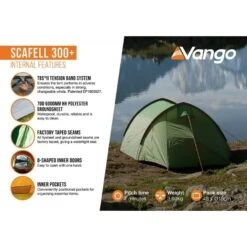 Vango Scafell 300 Plus / 3 Persoons Tunneltent -Buiten Kamperen 98625 vango scafell 300 plus