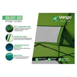 Vango Galaxy 300 / 3 Persoons Tent Groen -Buiten Kamperen 98719 vango galaxy 300 3 persoons tent