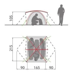 Vaude Campo 3P / 3 Persoons Tent Oranje -Buiten Kamperen 98747 vaude campo 3p 3 persoons tent